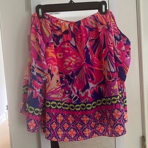 EUC Lilly Pulitzer off-the-shoulder top.